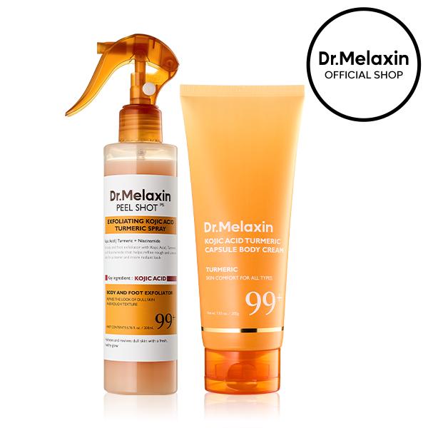 2-Step Body Brightening Kit – Kojic Acid & Turmeric Spray + Dark Spot Cream